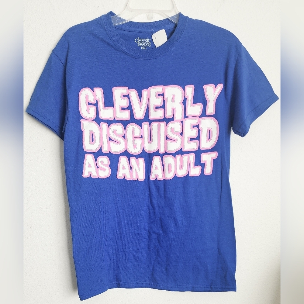 Classic Teaze Blue Unisex Graphic T-Shirt 100% Cotton S Small (NWT)